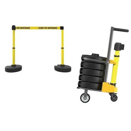 Accuform MOBILE BANNER STAKE STANCHION CART PRB907YL PRB907YL